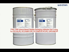 776A 776B Solvent bazlı esnek ambalaj PET/AL/PE, VMCPP, PE, OPP/VMCPP için hızlı sertleşen yapıştırıcı